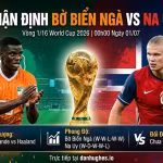 Ảnh bìa nhận định trận đấu World Cup 2026 giữa Bờ Biển Ngà và Na Uy, với Ousmane Diomande đối đầu Erling Haaland, cúp vàng và logo ThapcamTV.